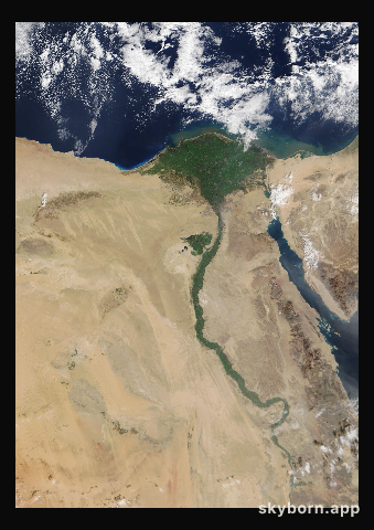 The Earth on 3 January 2019 · Nile Delta and Sinai
