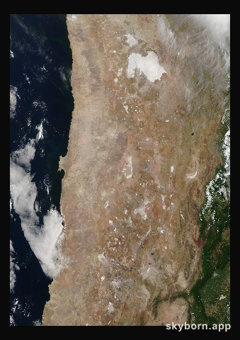 The Earth on 8 January 2019 · Atacama and the Andes