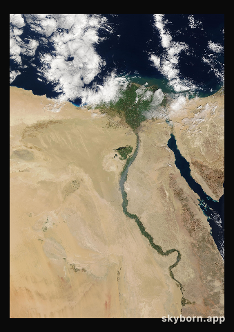 The Earth on 18 January 2019 · Nile Delta and Sinai
