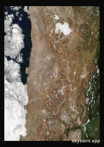 The Earth on 22 January 2019 · Atacama and the Andes