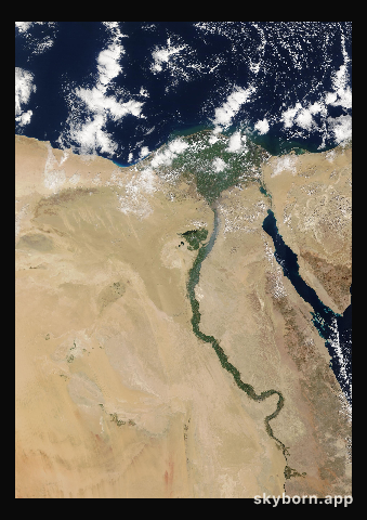 The Earth on 19 February 2019 · Nile Delta and Sinai