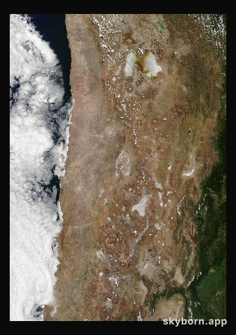The Earth on 23 February 2019 · Atacama and the Andes