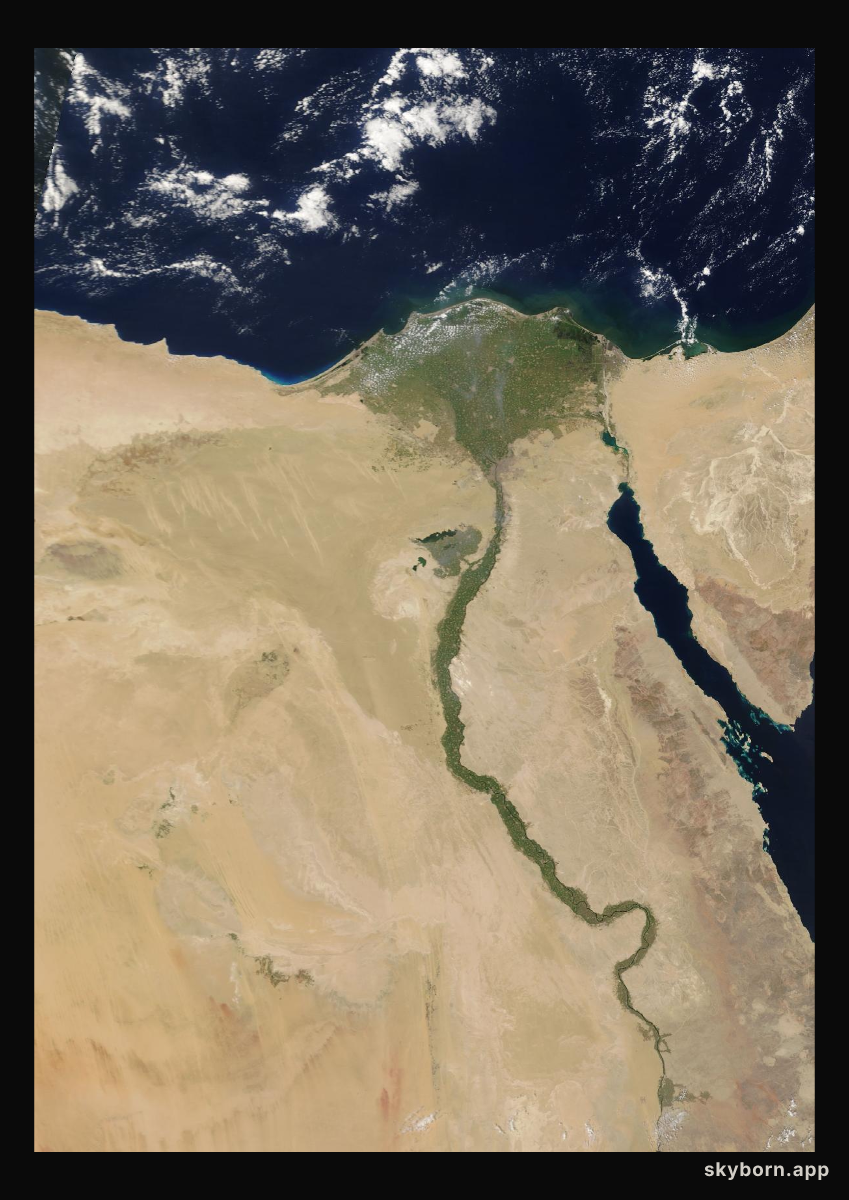 The Earth on 10 April 2019 · Nile Delta and Sinai