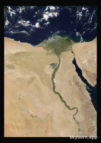 The Earth on 10 April 2019 · Nile Delta and Sinai