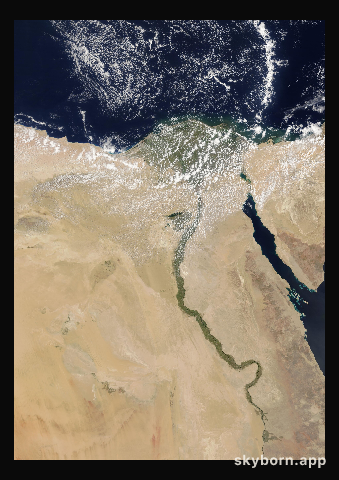 The Earth on 17 April 2019 · Nile Delta and Sinai