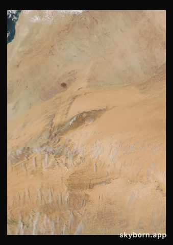 The Earth on 23 April 2019 · Eye of the Sahara, Mauritania