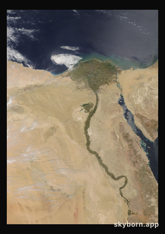 The Earth on 29 April 2019 · Nile Delta and Sinai