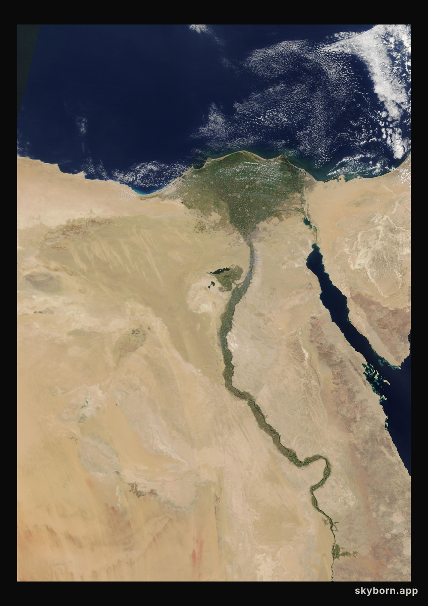 The Earth on 29 June 2019 · Nile Delta and Sinai