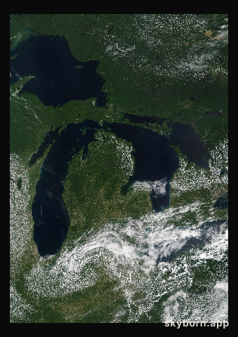 The Earth on 31 July 2019 · Great Lakes