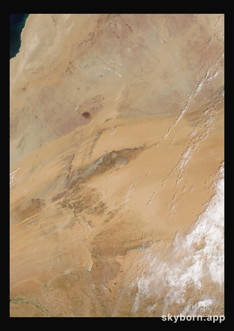 The Earth on 12 October 2019 · Eye of the Sahara, Mauritania