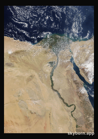 The Earth on 27 October 2019 · Nile Delta and Sinai