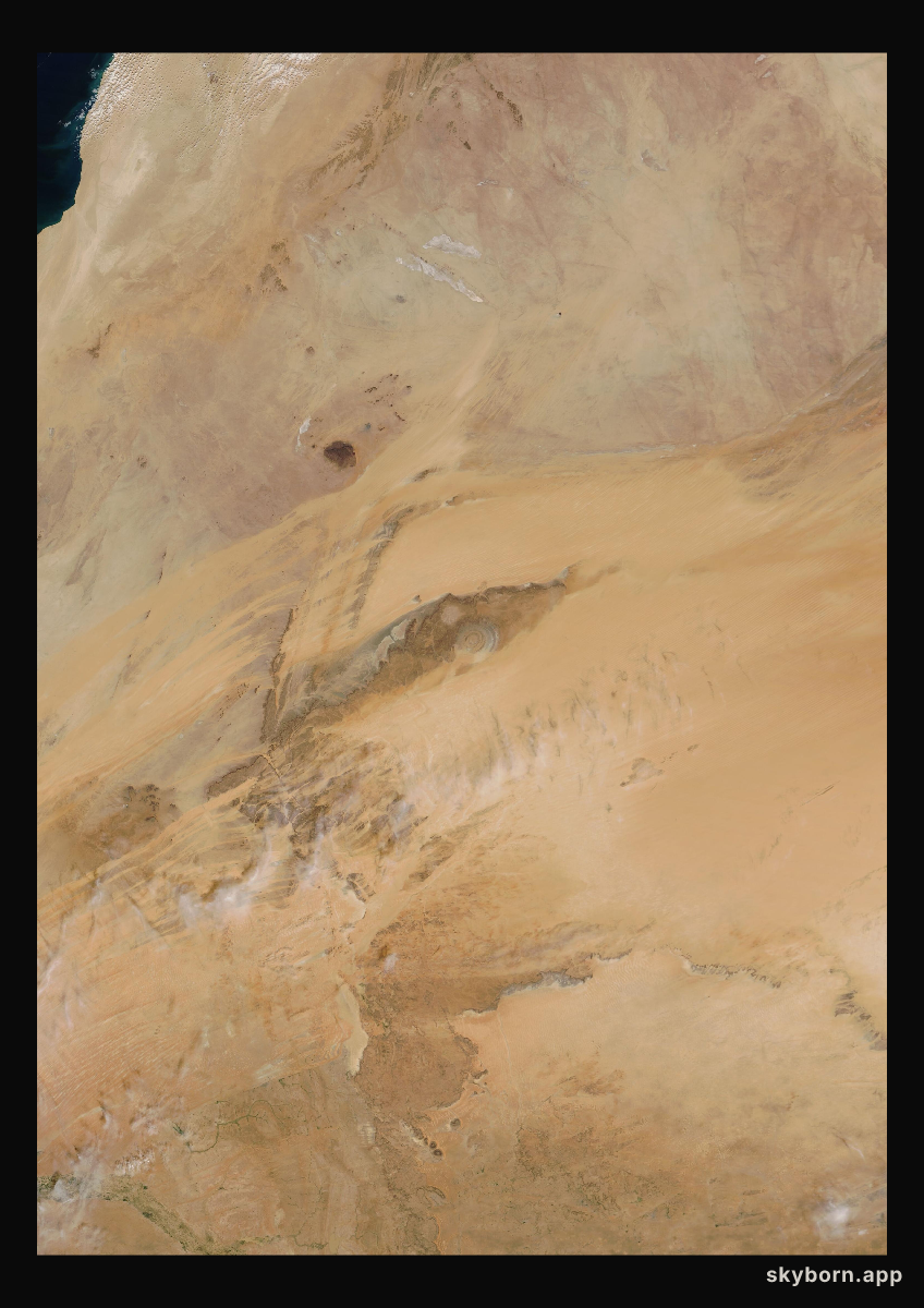 The Earth on 4 November 2019 · Eye of the Sahara, Mauritania