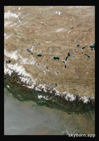 The Earth on 8 December 2019 · Himalaya and Tibet