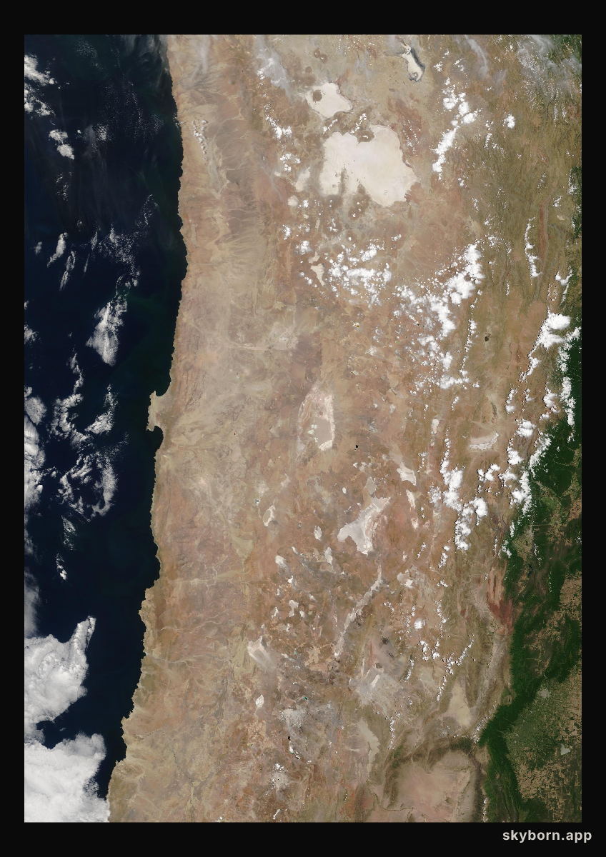 The Earth on 19 December 2019 · Atacama and the Andes