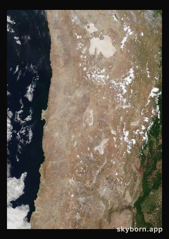 The Earth on 19 December 2019 · Atacama and the Andes