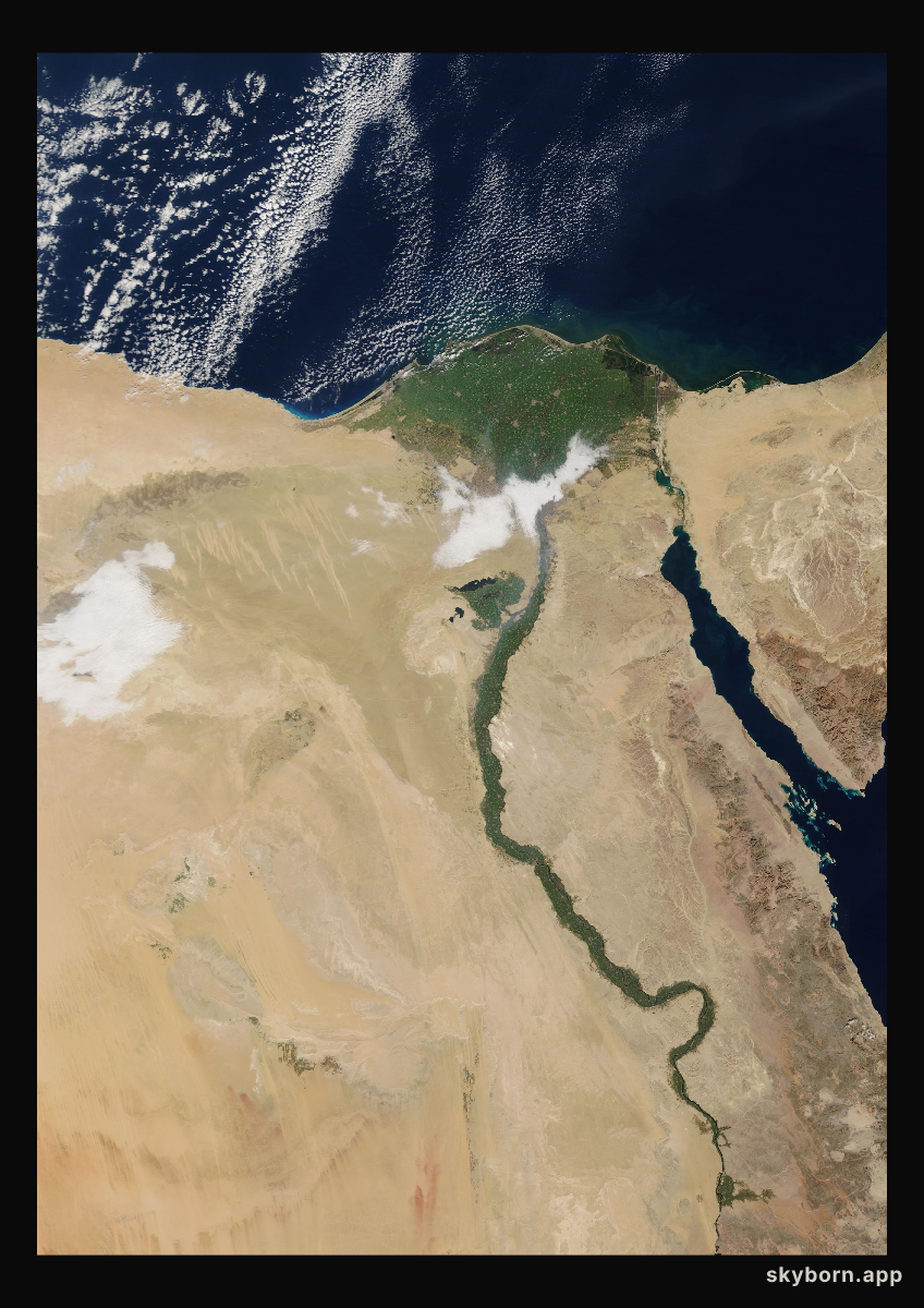 The Earth on 20 December 2019 · Nile Delta and Sinai