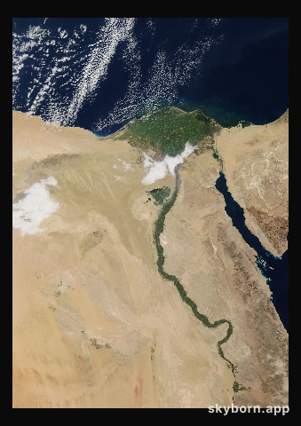 The Earth on 20 December 2019 · Nile Delta and Sinai