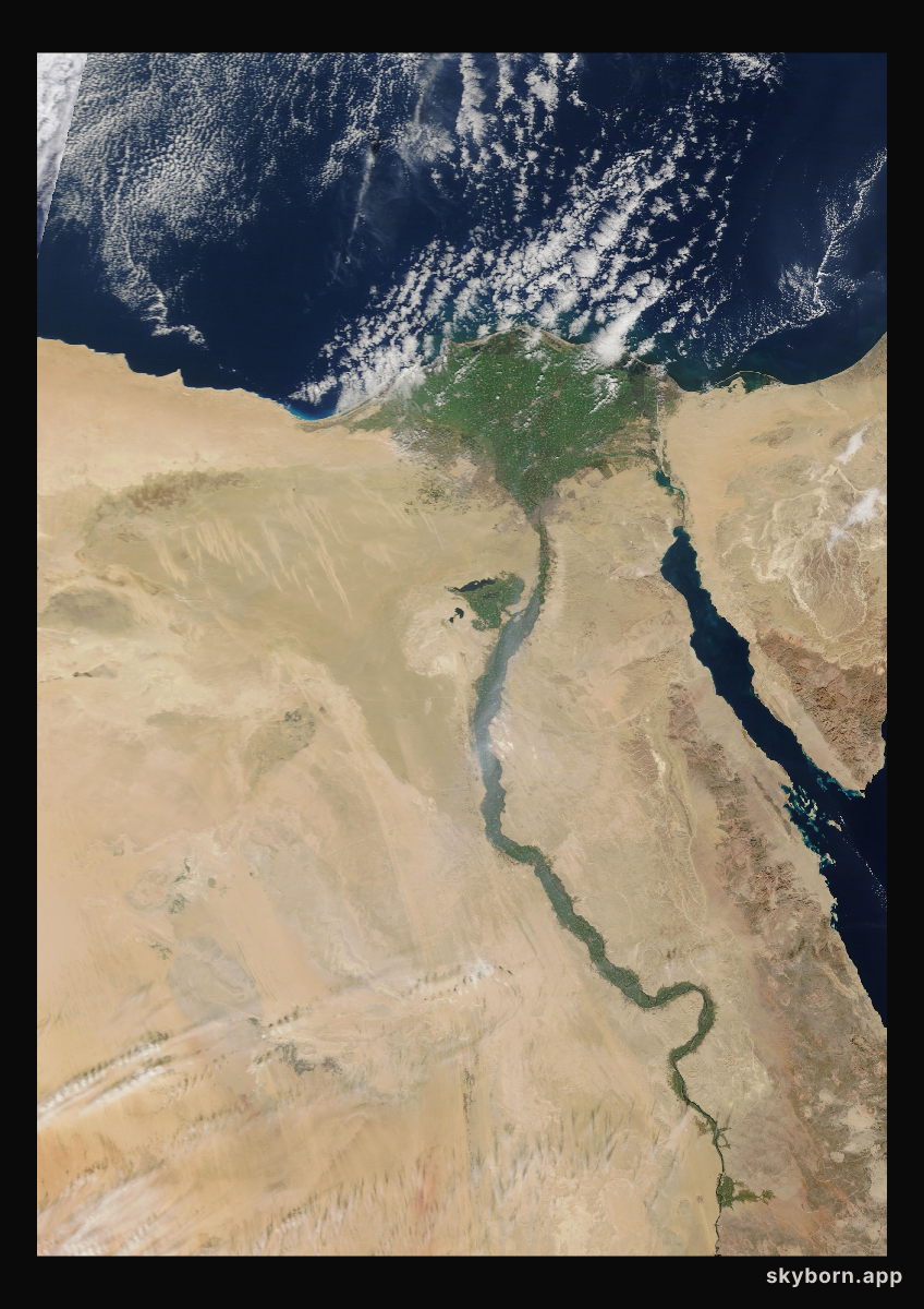 The Earth on 22 December 2019 · Nile Delta and Sinai