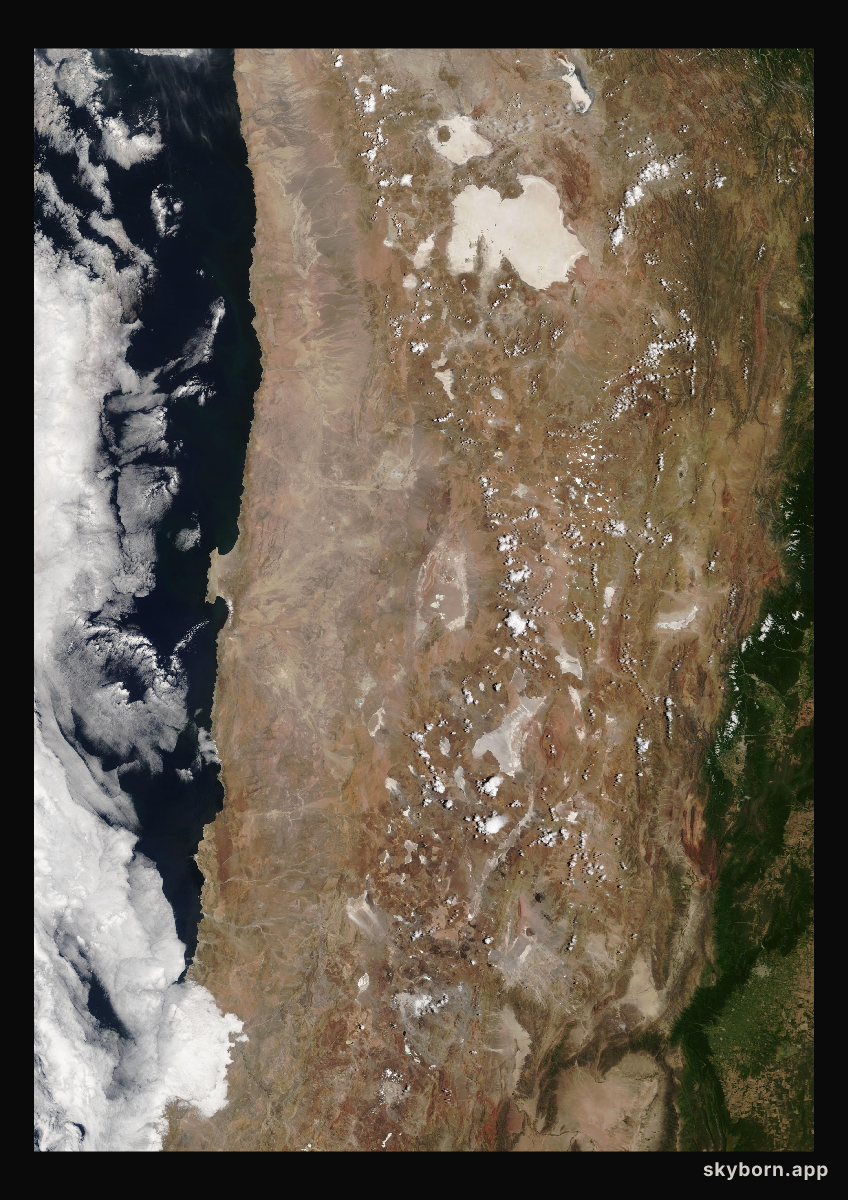 The Earth on 24 December 2019 · Atacama and the Andes