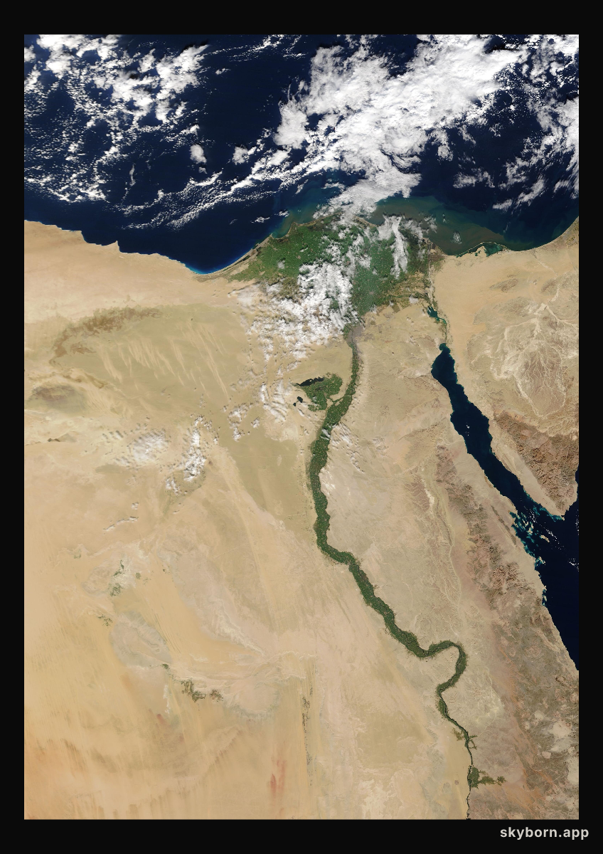 The Earth on 29 December 2019 · Nile Delta and Sinai