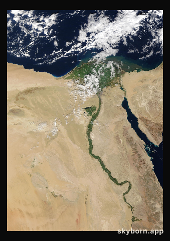 The Earth on 29 December 2019 · Nile Delta and Sinai
