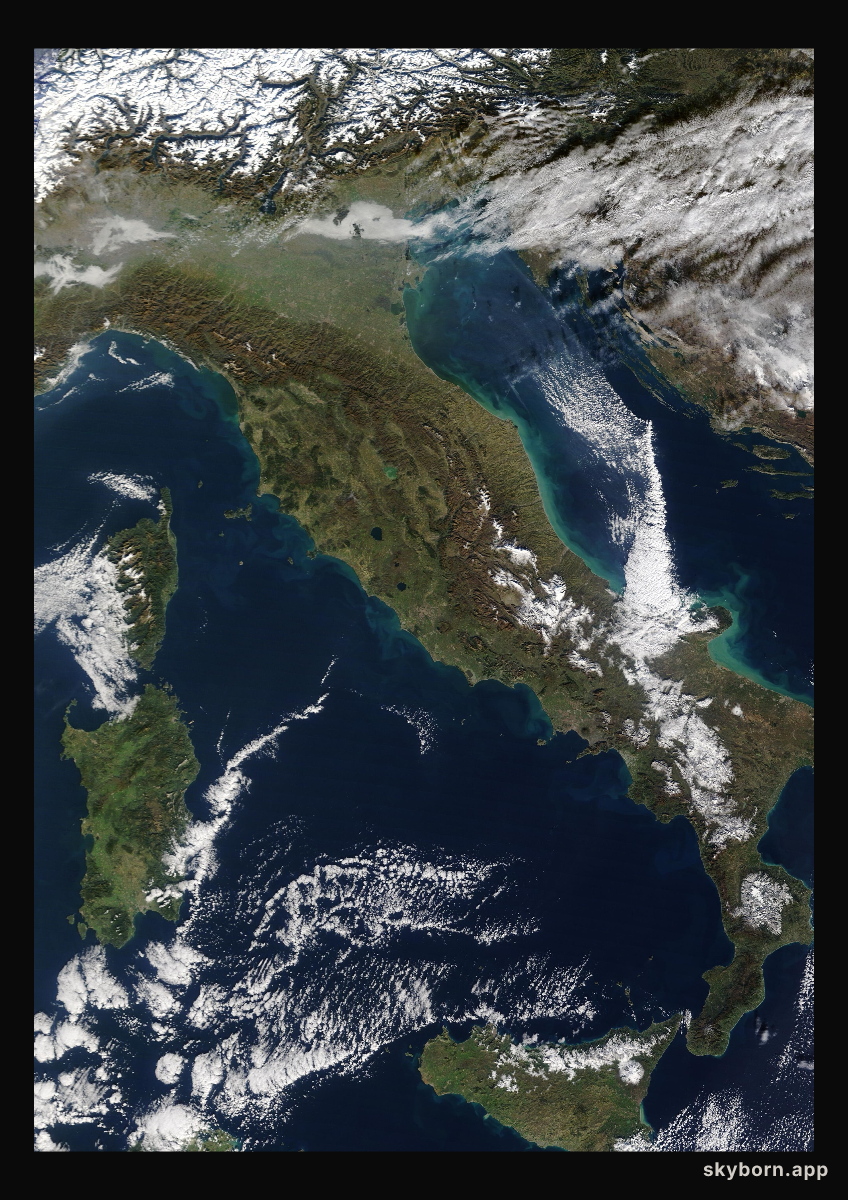 The Earth on 31 December 2019 · Italy and the Adriatic