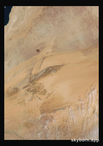 The Earth on 9 January 2020 · Eye of the Sahara, Mauritania