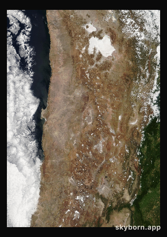 The Earth on 1 February 2020 · Atacama and the Andes