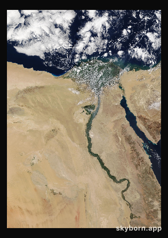 The Earth on 4 February 2020 · Nile Delta and Sinai