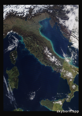 The Earth on 7 February 2020 · Italy and the Adriatic