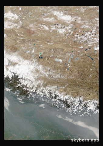 The Earth on 17 February 2020 · Himalaya and Tibet