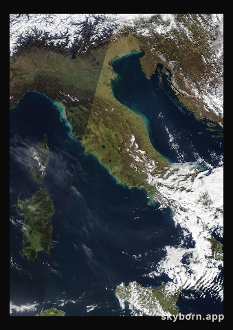 The Earth on 28 February 2020 · Italy and the Adriatic