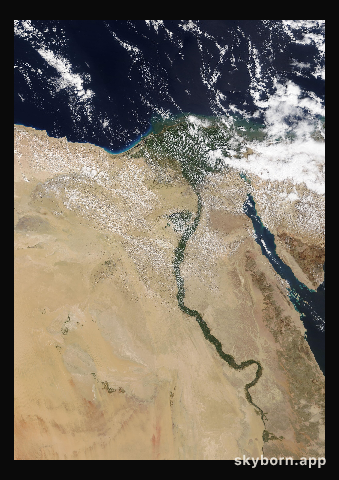 The Earth on 21 March 2020 · Nile Delta and Sinai