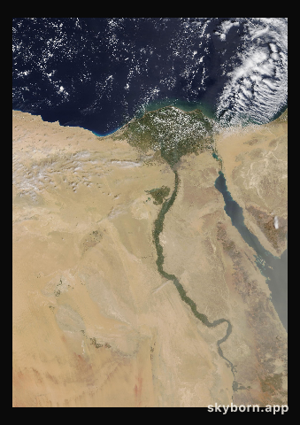 The Earth on 6 April 2020 · Nile Delta and Sinai