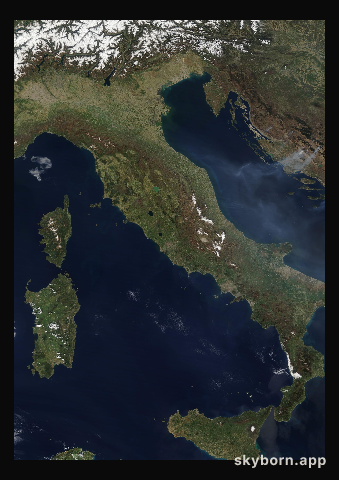 The Earth on 10 April 2020 · Italy and the Adriatic