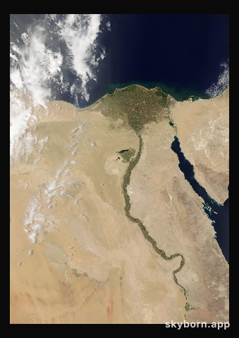 The Earth on 6 June 2020 · Nile Delta and Sinai