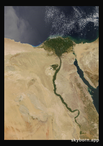 The Earth on 16 July 2020 · Nile Delta and Sinai