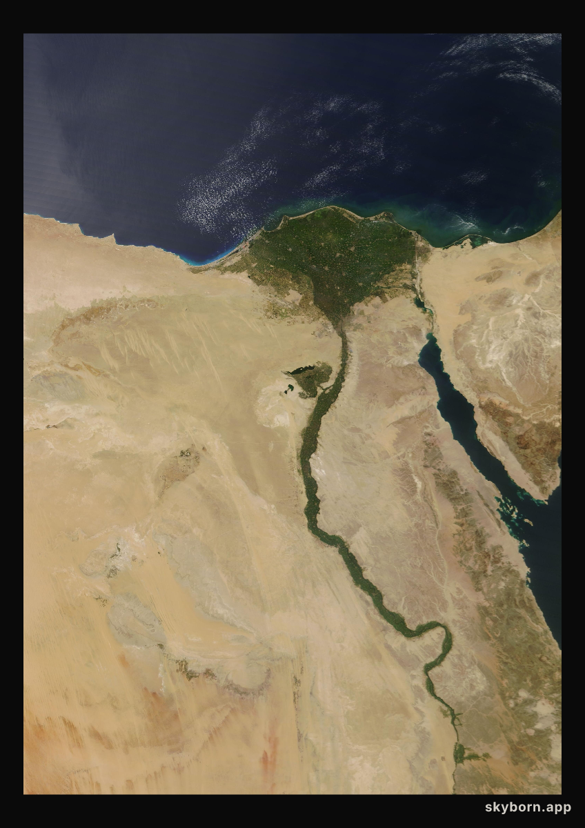 The Earth on 17 August 2020 · Nile Delta and Sinai