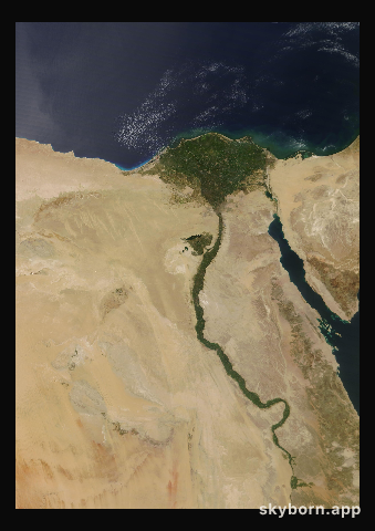 The Earth on 17 August 2020 · Nile Delta and Sinai