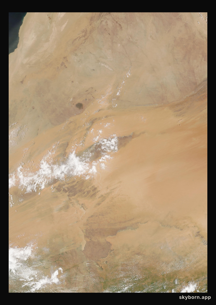 The Earth on 29 August 2020 · Eye of the Sahara, Mauritania