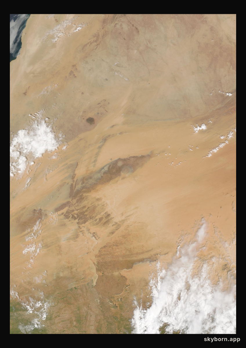 The Earth on 23 September 2020 · Eye of the Sahara, Mauritania