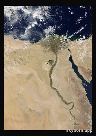 The Earth on 12 October 2020 · Nile Delta and Sinai