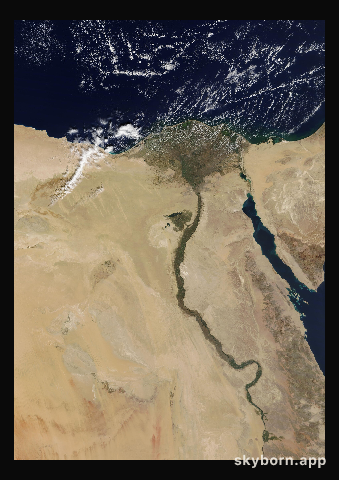 The Earth on 15 October 2020 · Nile Delta and Sinai