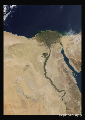 The Earth on 20 October 2020 · Nile Delta and Sinai