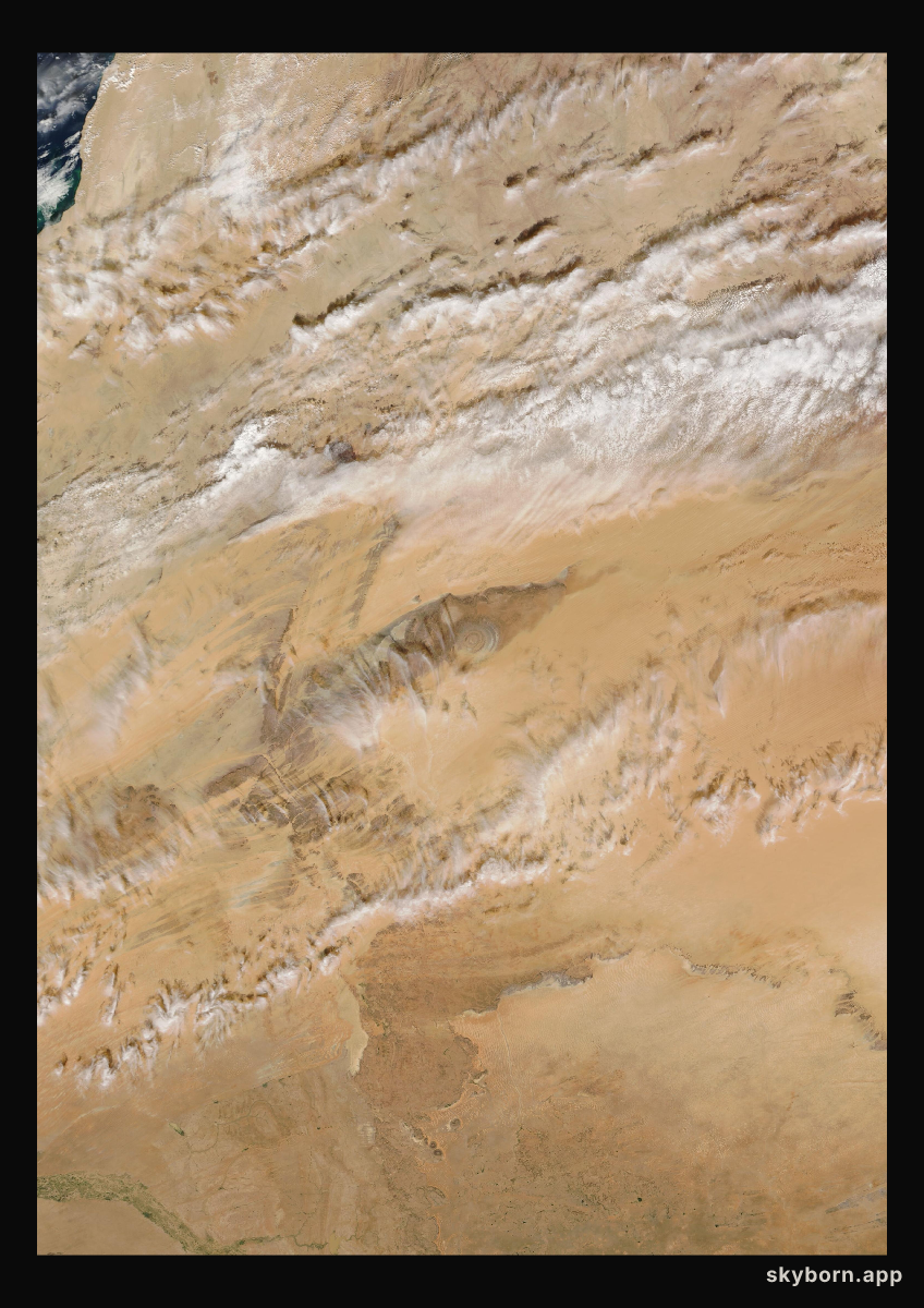 The Earth on 3 December 2020 · Eye of the Sahara, Mauritania