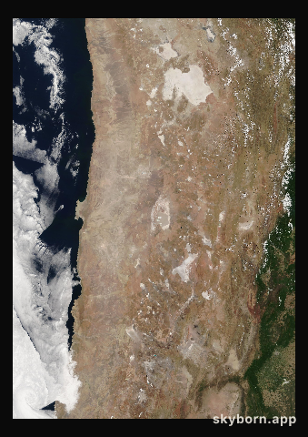 The Earth on 12 December 2020 · Atacama and the Andes