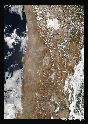 The Earth on 2 January 2021 · Atacama and the Andes