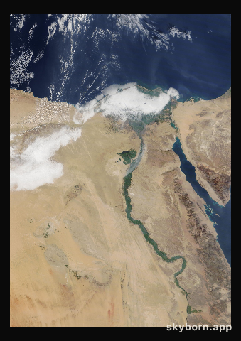The Earth on 8 January 2021 · Nile Delta and Sinai