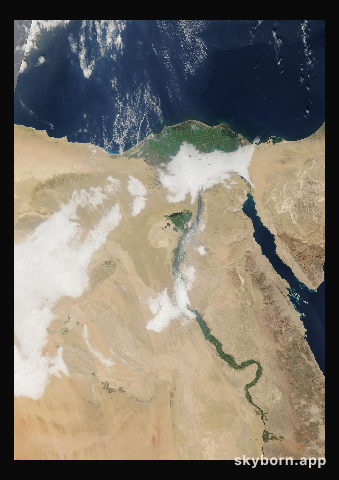 The Earth on 9 January 2021 · Nile Delta and Sinai