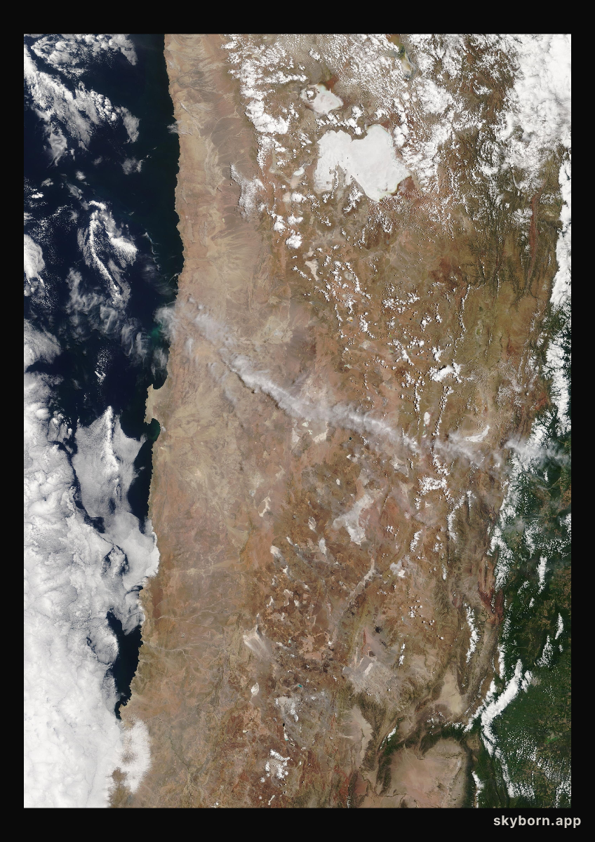 The Earth on 5 February 2021 · Atacama and the Andes